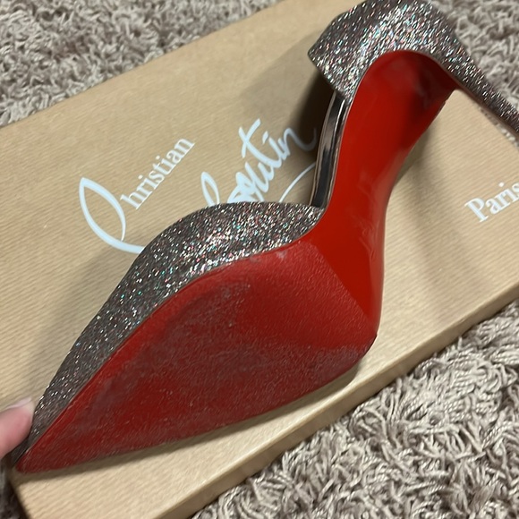 Christian Louboutin size 41.5 Iriza 100mm Glitter Stilettos - worn only once. - Picture 6 of 10